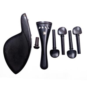Set de accesorios para violín tallados en madera de ébano
