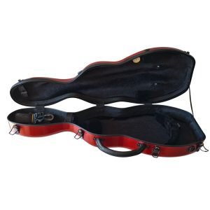 Alternative view of Estuche fibra de vidrio modelo Minicello para violín rojo