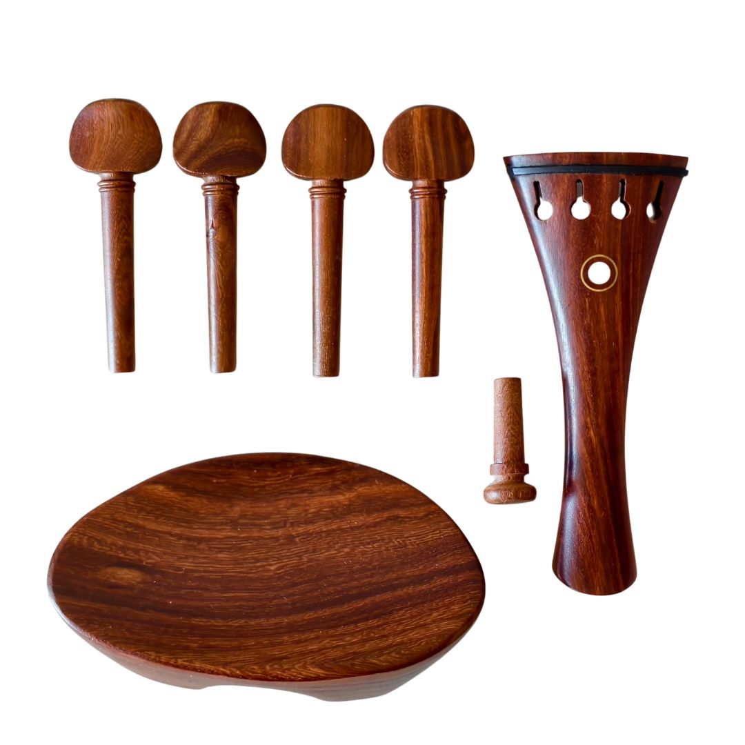 Set de accesorios de palo de rosa para violín